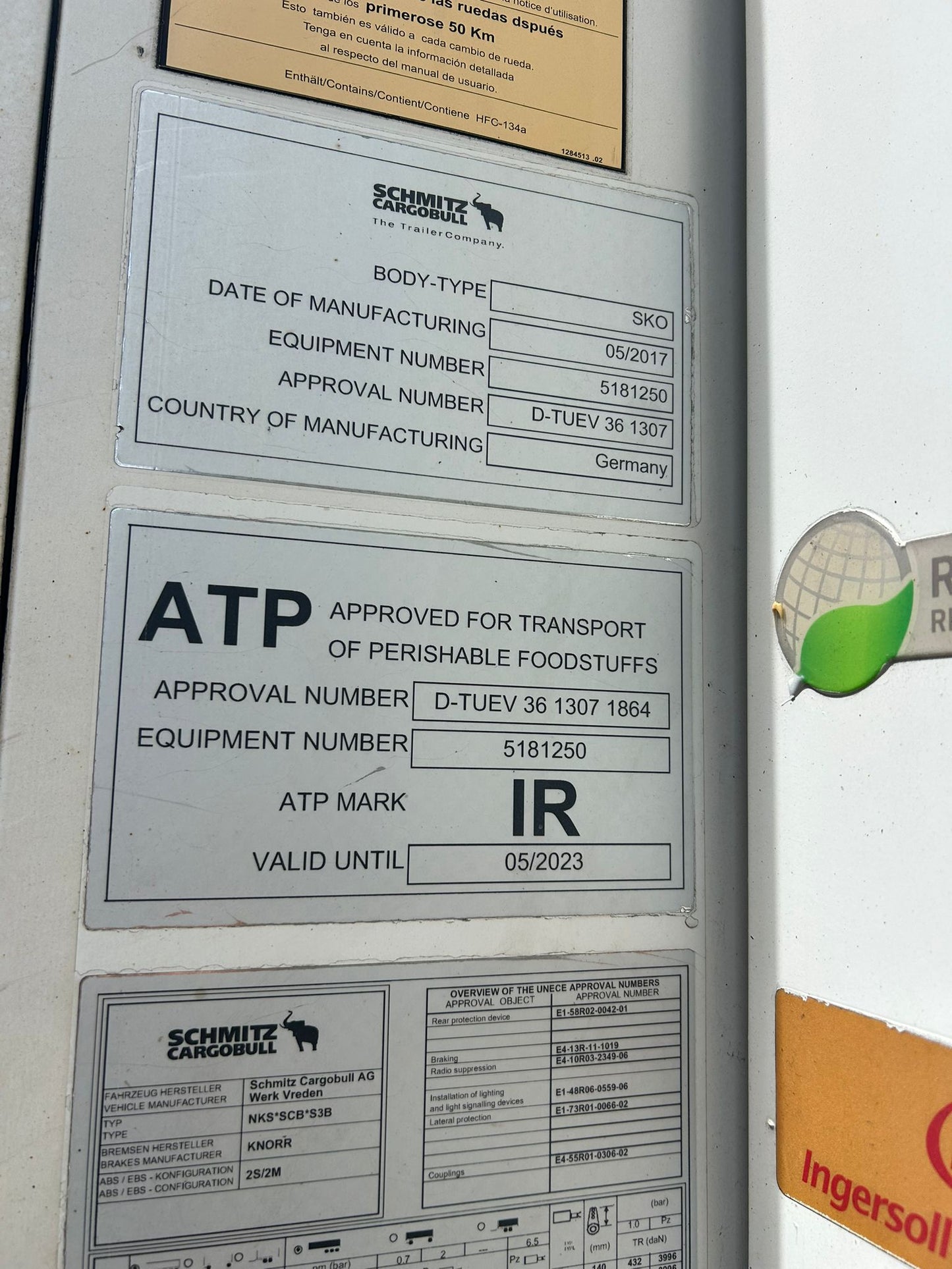 Schmitz Cargobull 2017 Fridge Trailer Thermo King Slxi Spectrum